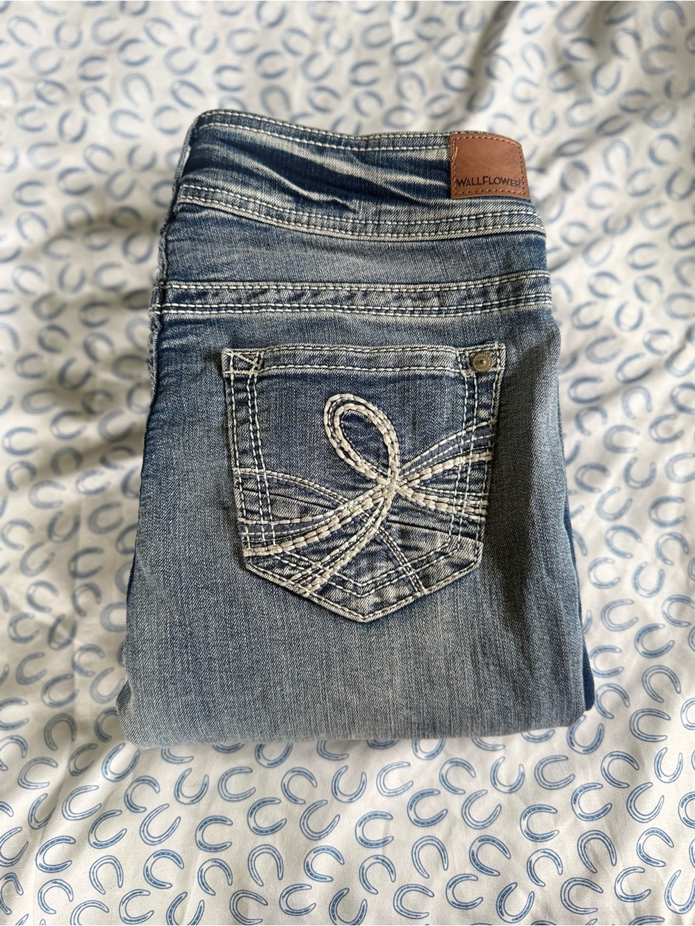 Wallflower Light Blue Bootcut Jeans with Embroidered Back Pocket